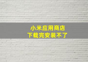 小米应用商店下载完安装不了