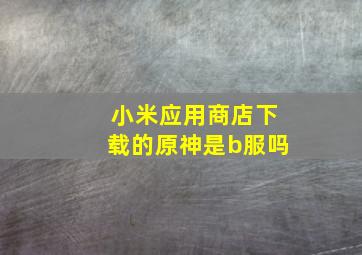 小米应用商店下载的原神是b服吗