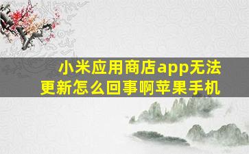 小米应用商店app无法更新怎么回事啊苹果手机