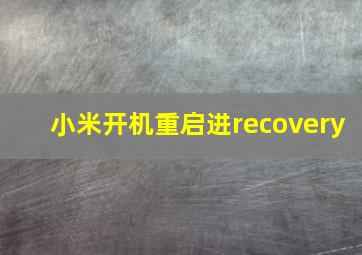 小米开机重启进recovery