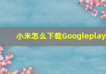 小米怎么下载Googleplay