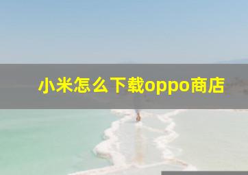 小米怎么下载oppo商店