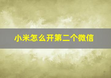 小米怎么开第二个微信