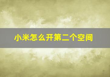 小米怎么开第二个空间