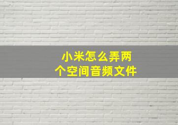 小米怎么弄两个空间音频文件