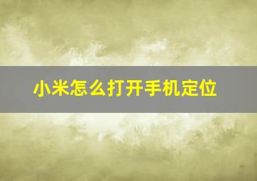 小米怎么打开手机定位