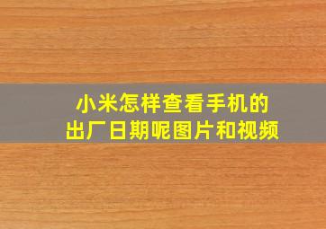 小米怎样查看手机的出厂日期呢图片和视频