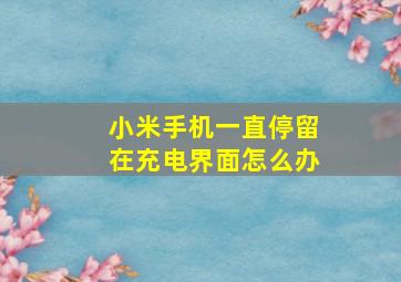 小米手机一直停留在充电界面怎么办