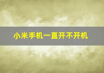 小米手机一直开不开机