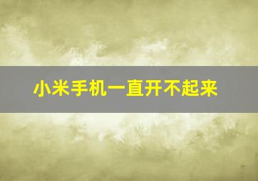 小米手机一直开不起来