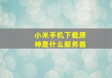 小米手机下载原神是什么服务器