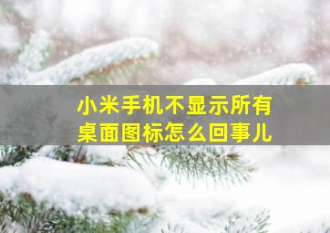 小米手机不显示所有桌面图标怎么回事儿