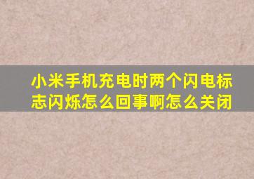 小米手机充电时两个闪电标志闪烁怎么回事啊怎么关闭