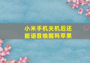 小米手机关机后还能语音唤醒吗苹果