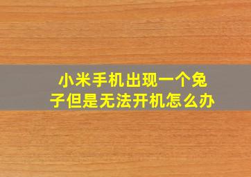 小米手机出现一个兔子但是无法开机怎么办