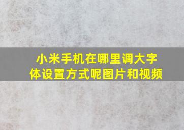 小米手机在哪里调大字体设置方式呢图片和视频