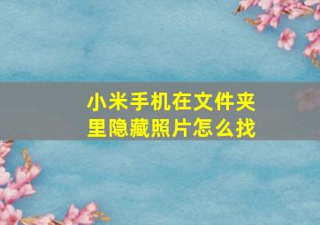 小米手机在文件夹里隐藏照片怎么找