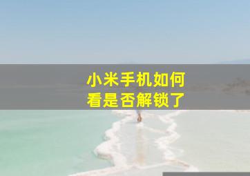 小米手机如何看是否解锁了