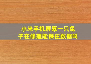 小米手机屏幕一只兔子在修理能保住数据吗