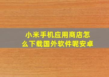 小米手机应用商店怎么下载国外软件呢安卓