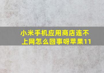 小米手机应用商店连不上网怎么回事呀苹果11