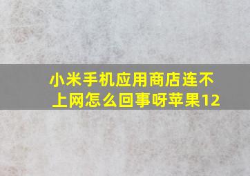 小米手机应用商店连不上网怎么回事呀苹果12