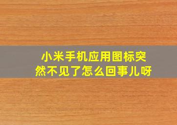 小米手机应用图标突然不见了怎么回事儿呀