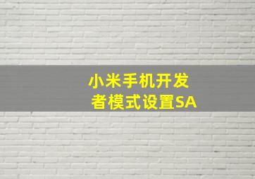 小米手机开发者模式设置SA