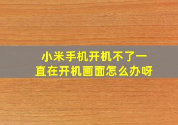 小米手机开机不了一直在开机画面怎么办呀