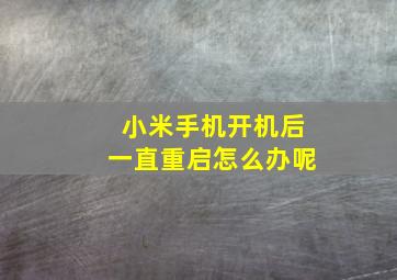 小米手机开机后一直重启怎么办呢