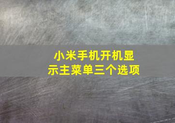 小米手机开机显示主菜单三个选项