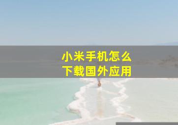 小米手机怎么下载国外应用