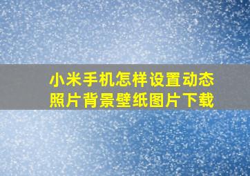 小米手机怎样设置动态照片背景壁纸图片下载