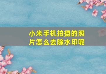 小米手机拍摄的照片怎么去除水印呢