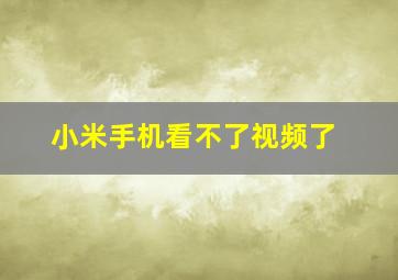 小米手机看不了视频了