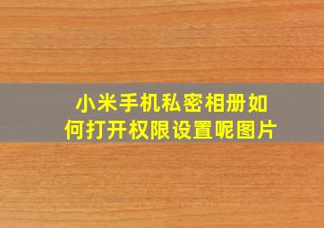 小米手机私密相册如何打开权限设置呢图片