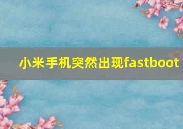 小米手机突然出现fastboot