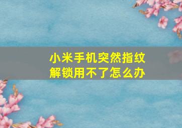 小米手机突然指纹解锁用不了怎么办