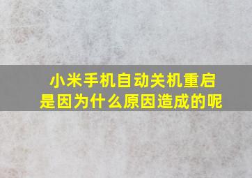 小米手机自动关机重启是因为什么原因造成的呢