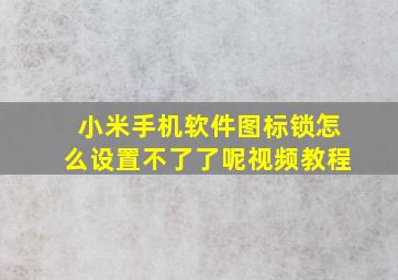 小米手机软件图标锁怎么设置不了了呢视频教程