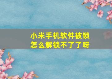 小米手机软件被锁怎么解锁不了了呀