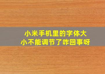 小米手机里的字体大小不能调节了咋回事呀