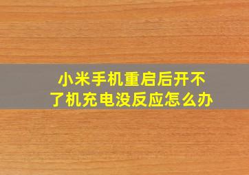 小米手机重启后开不了机充电没反应怎么办