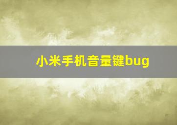 小米手机音量键bug