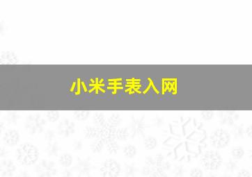 小米手表入网