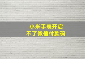 小米手表开启不了微信付款码