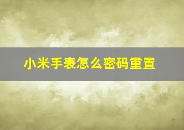 小米手表怎么密码重置