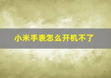 小米手表怎么开机不了