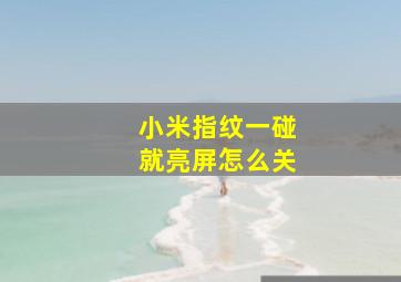 小米指纹一碰就亮屏怎么关