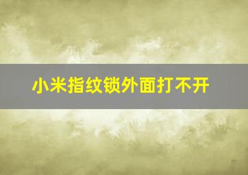 小米指纹锁外面打不开